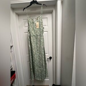 Floral Green Maxi Dress